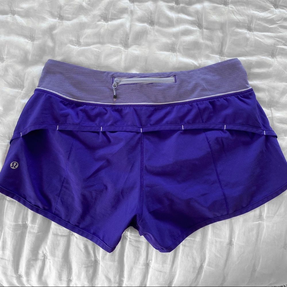 purple lululemon athletic shorts